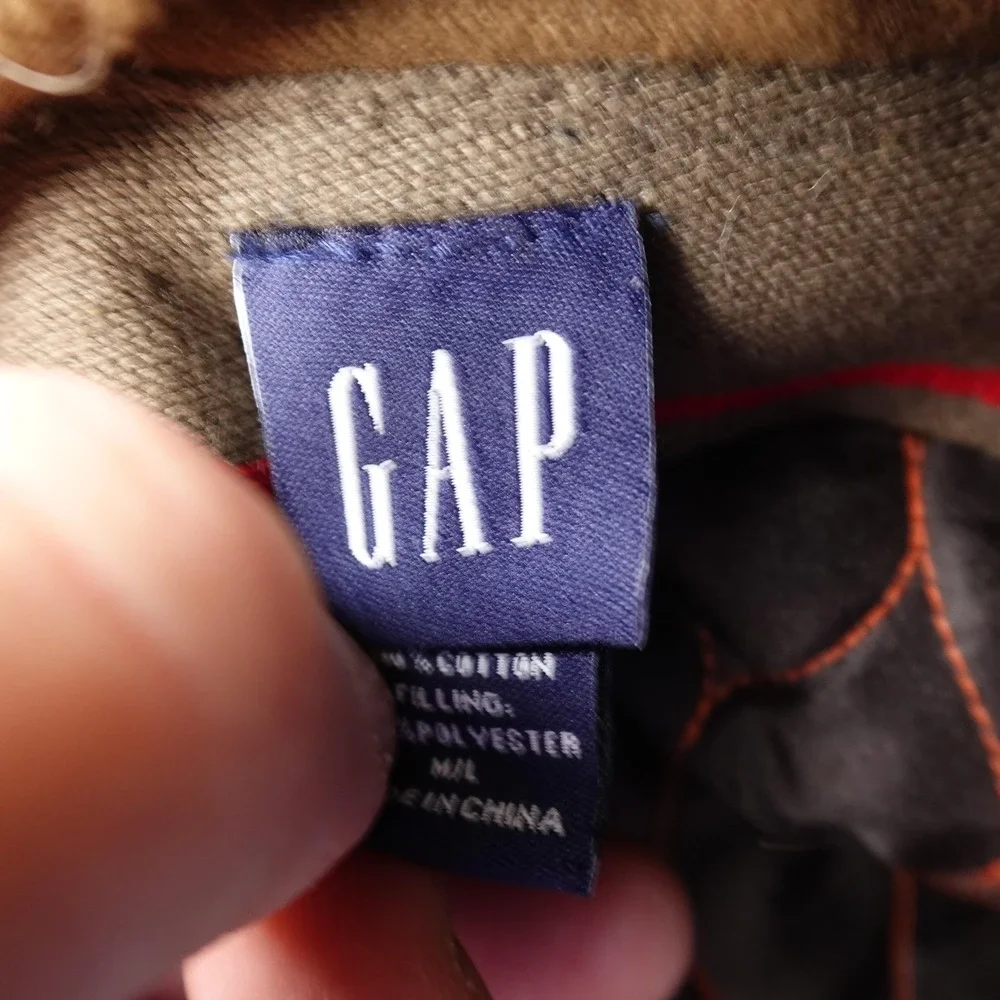 VTG Gap Hat Cap Fitted L Gray Plaid Wool Army Ear Flap Winter 1969 Y2K 00s‎ Mens